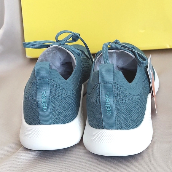 Aetrex Shoes, Sz 6, Carly Teal Blue, Arch Support, Stretch Fabric, Lace Up, NEW! - Picture 8 of 10